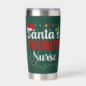 Gourde Isotherme Santa’s Favorite Nurse (Couvercle)