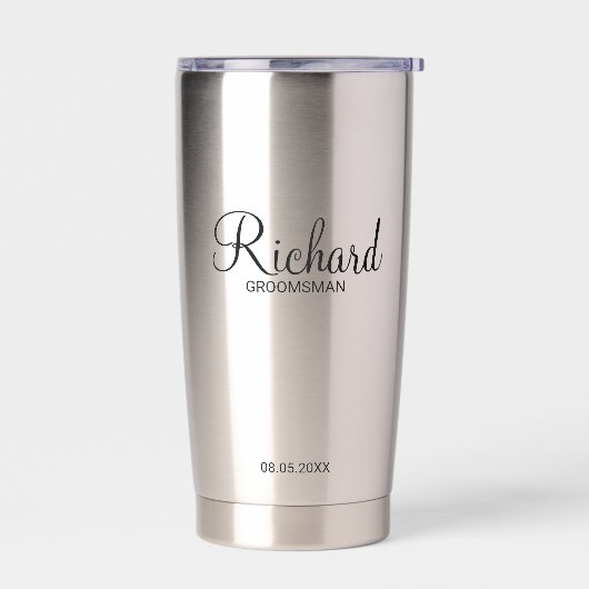 Gourde Isotherme Scénario moderne - Groomsman personnalisé (Gauche)