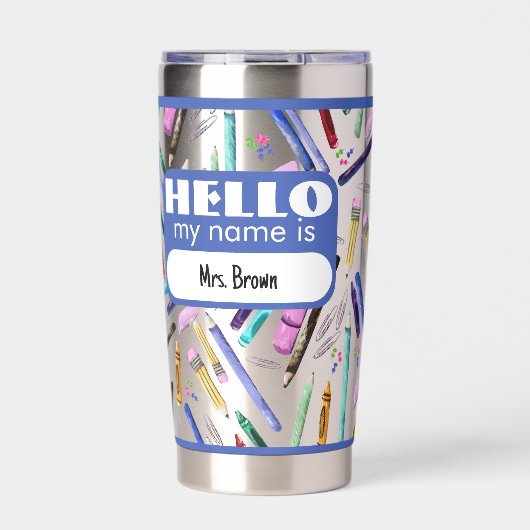 Gourde Isotherme School supplies pattern (Extérieur)