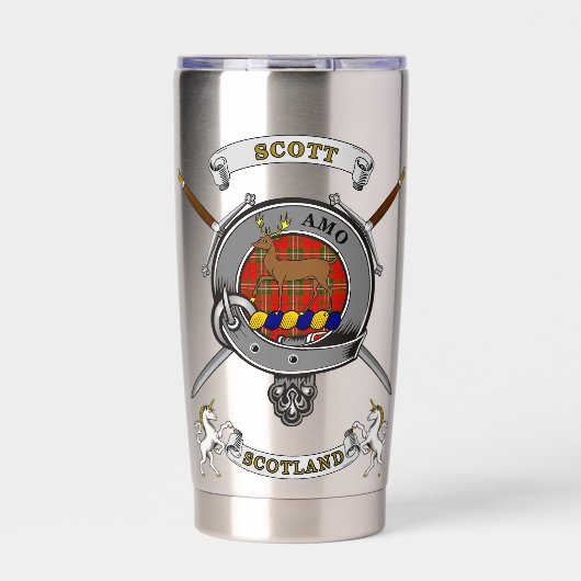 Gourde Isotherme Scott Clan Badge Tartan & Swords (Extérieur)
