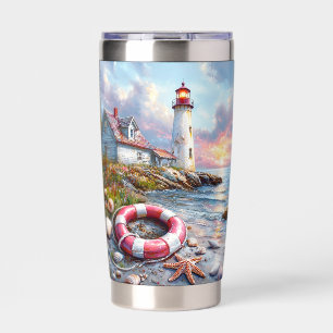 Gourde Isotherme Sérénité côtière au coucher du soleil – Phare 