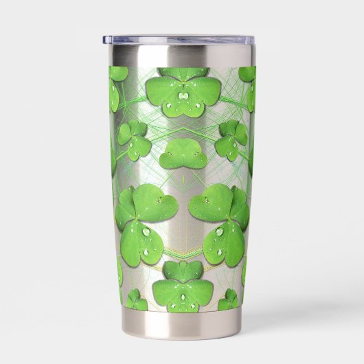 Gourde Isotherme Shamrock vert St Patrick's (Gauche)