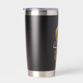 Gourde Isotherme Shine S, Black Insulated Tumbler, Gold Monogram (Gauche)