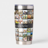 Gourde Isotherme Simple Moderne Personnalisé 72 Photo Collage (Couvercle)