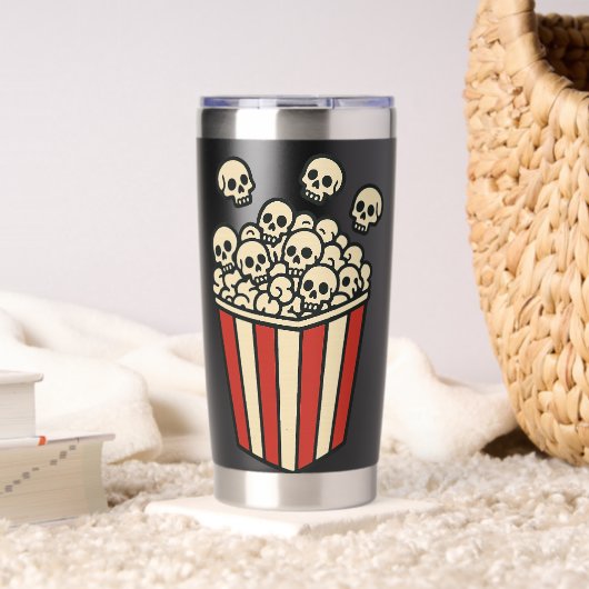 Gourde Isotherme Skull Popcorn Box Sticker (Salon (pivotée))