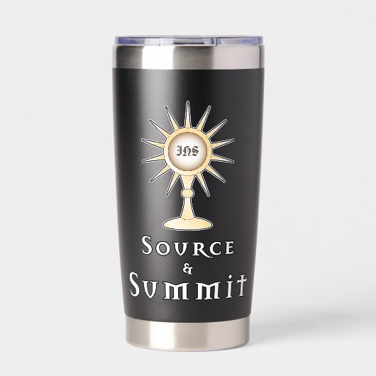 Gourde Isotherme Source and Summit: Holy Eucharist John 6:51 Quote (Extérieur)