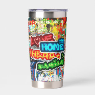 Gourde Isotherme Streetart Graffiti Amour Maison Cœur Coloré Funky