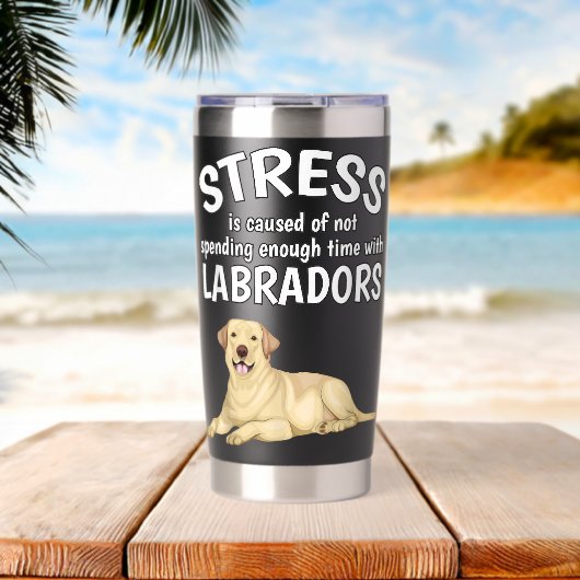 Gourde Isotherme Stress Is Caused Funny Labrador Yellow Lab Gift La (Plage (pivotée))
