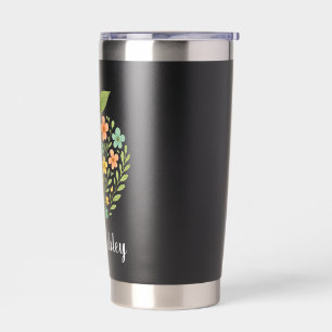 Gourde Isotherme Tasse Apple Teacher personnalisée Fleurs Apple