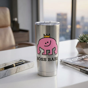 Gourde Isotherme Tasse thermique Boss Babe – Pink Crown Energy