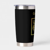 Gourde Isotherme Tigre d'or face sur noir (Gauche)