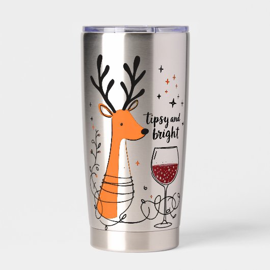 Gourde Isotherme Tipsy and Bright Reindeer  (Extérieur)
