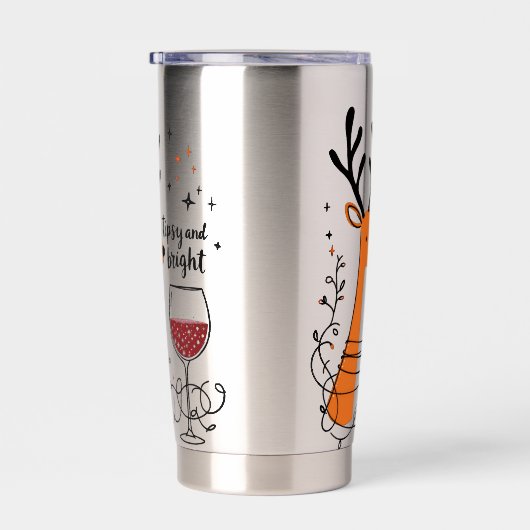 Gourde Isotherme Tipsy and Bright Reindeer  (Gauche)