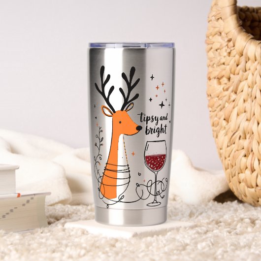 Gourde Isotherme Tipsy and Bright Reindeer  (Salon (pivotée))