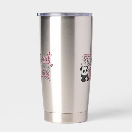 Gourde Isotherme "Too Tired To Care" Panda - Cute & Relatable (Gauche)