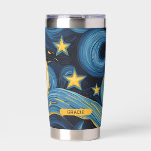 Gourde Isotherme Tournesol de nuit moderne Starry Nom personnalisé