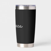 Gourde Isotherme Tout nom | Script blanc modifiable Cool sur noir (Couvercle)