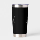 Gourde Isotherme Tout nom | Script blanc modifiable Cool sur noir (Gauche)
