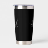 Gourde Isotherme Tout nom | Script blanc modifiable Cool sur noir (Gauche)