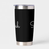 Gourde Isotherme Tout nom | Script blanc modifiable Cool sur noir (Gauche)