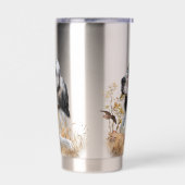 Gourde Isotherme Tri Couleur Anglais Setter Art, chasse en bois (Gauche)