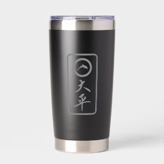 Gourde Isotherme Tumbler thermique PJK Black 20oz / kanji & dauphin
