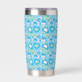 Gourde Isotherme Turquoise Retro Heart Tumbler (Couvercle)