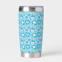 Turquoise Retro Heart Tumbler