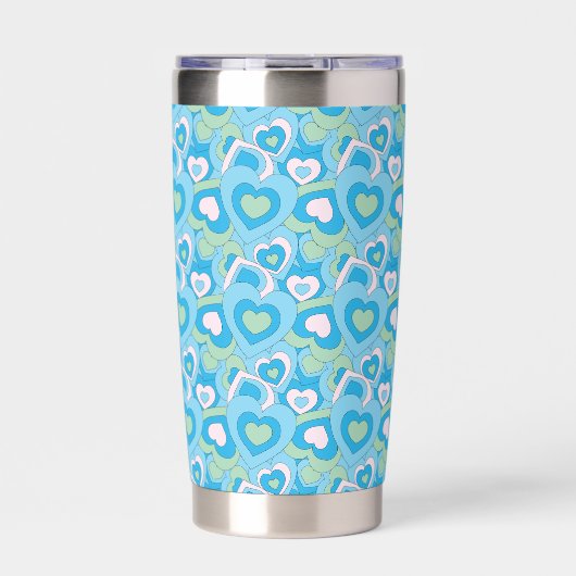 Gourde Isotherme Turquoise Retro Heart Tumbler (Extérieur)