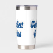 Gourde Isotherme Typographie du bleu de la mer de Grand-mère (Gauche)