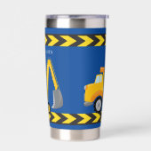 Gourde Isotherme Véhicule de construction bleu - Enfants personnali (Gauche)