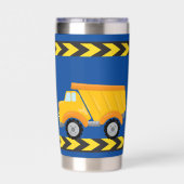 Gourde Isotherme Véhicule de construction bleu - Enfants personnali (Couvercle)