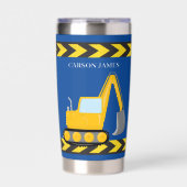 Gourde Isotherme Véhicule de construction bleu - Enfants personnali (Extérieur)