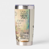 Gourde Isotherme Versets de la Bible florale personnalisés (Extérieur)