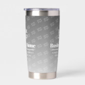 Gourde Isotherme Votre logo ici Motif Gris & Blanc (Gauche)