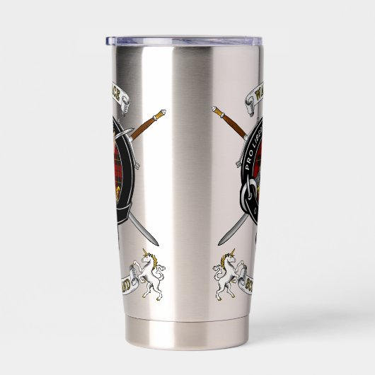 Gourde Isotherme Wallace Clan Badge Tartan & Swords (Gauche)