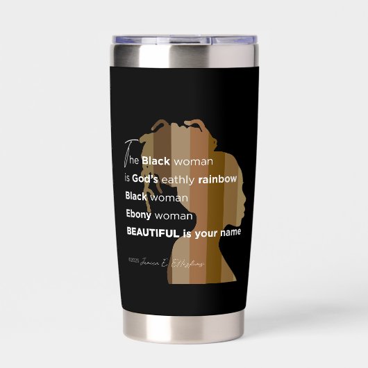 Gourde Isotherme Water Bottle "Ebony woman"  "Earthly rainbow" (Extérieur)