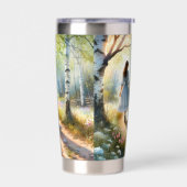 Gourde Isotherme Whimsical Girl Dancing Through Birch Forest (Gauche)