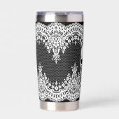 Gourde Isotherme White Lace Gothic Skull (Extérieur)