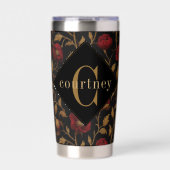 Gourde Isotherme William Morris Red Gold Poppy Monogram (Extérieur)