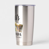 Gourde Isotherme World's Best Grandpa Custom 3 Photo Collage (Gauche)