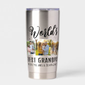 Gourde Isotherme World's Best Grandpa Custom 3 Photo Collage (Extérieur)