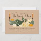 Gourds Beige Thanksgiving Diner Kaart (Voorkant)