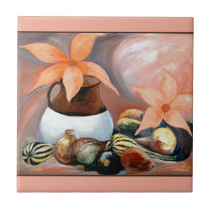 Gourds & Flowers - Tegeltje