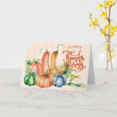 Gourds & Pumpkins Happy Thanksgiving Kaart (Gele Bloem)