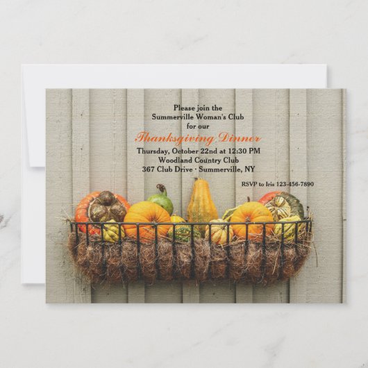 Gourds Thanksgiving Invitation (Devant)