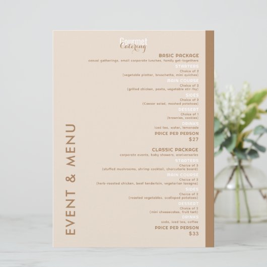 Gourmet Catering Flat Menu (Staand voorkant)