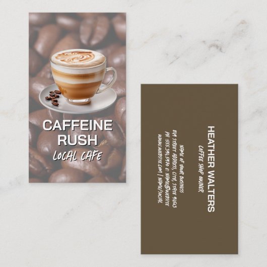 Gourmet Coffee Cup | koffiebonen Visitekaartje (Voorkant / Achterkant)