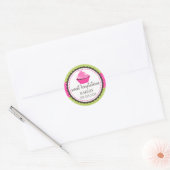 Gourmet Cupcake Bakkerij Box Seals Ronde Sticker (Envelop)