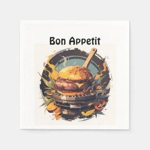 🍔 "Gourmet Delight" - Bon Appetit Servetten 🍴